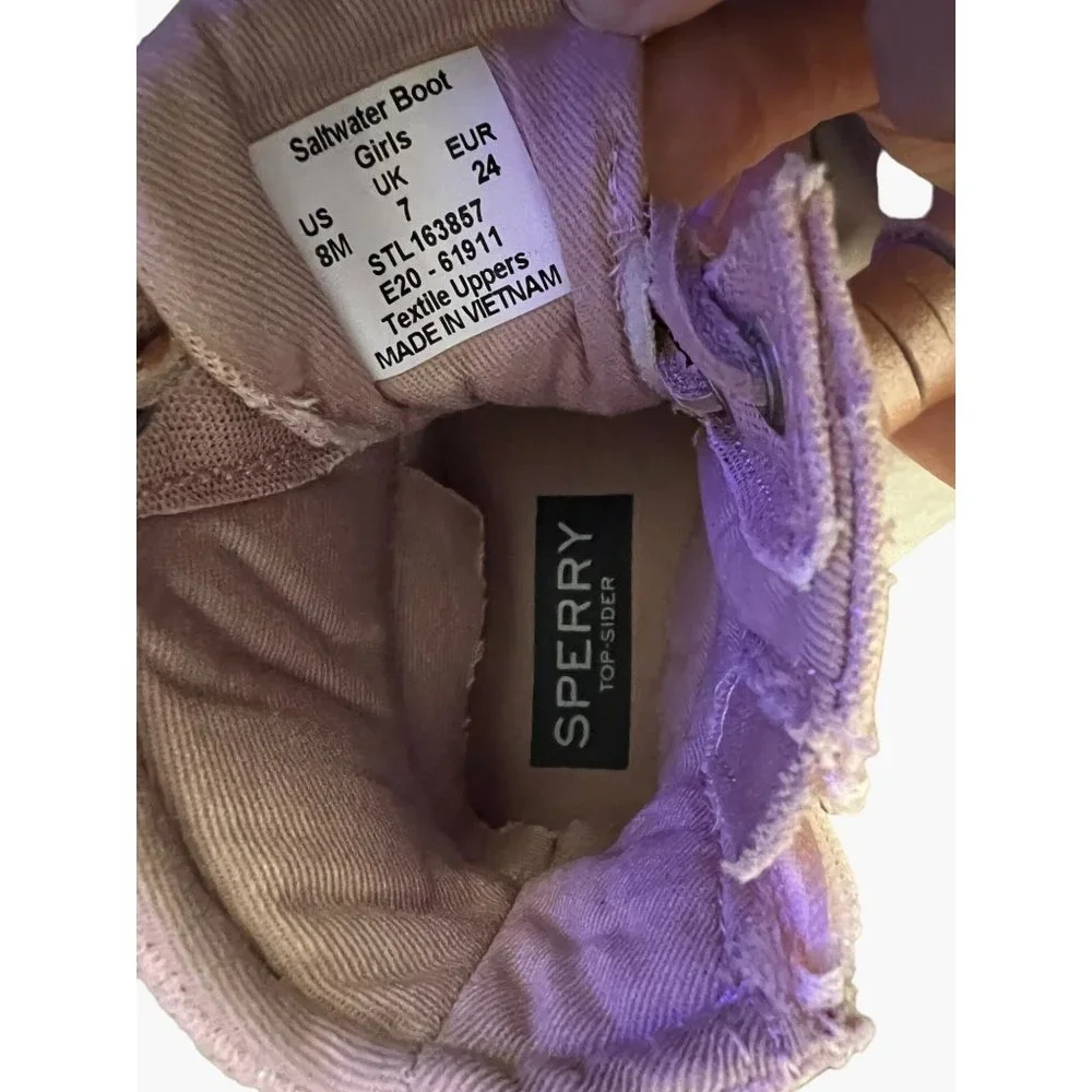 Sperry Saltwater Boots Blush Toddler Girls Size 8 Pink Rose Gold Metallic Water - Picture 9 of 10
